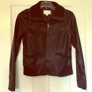 Faux leather biker jacket